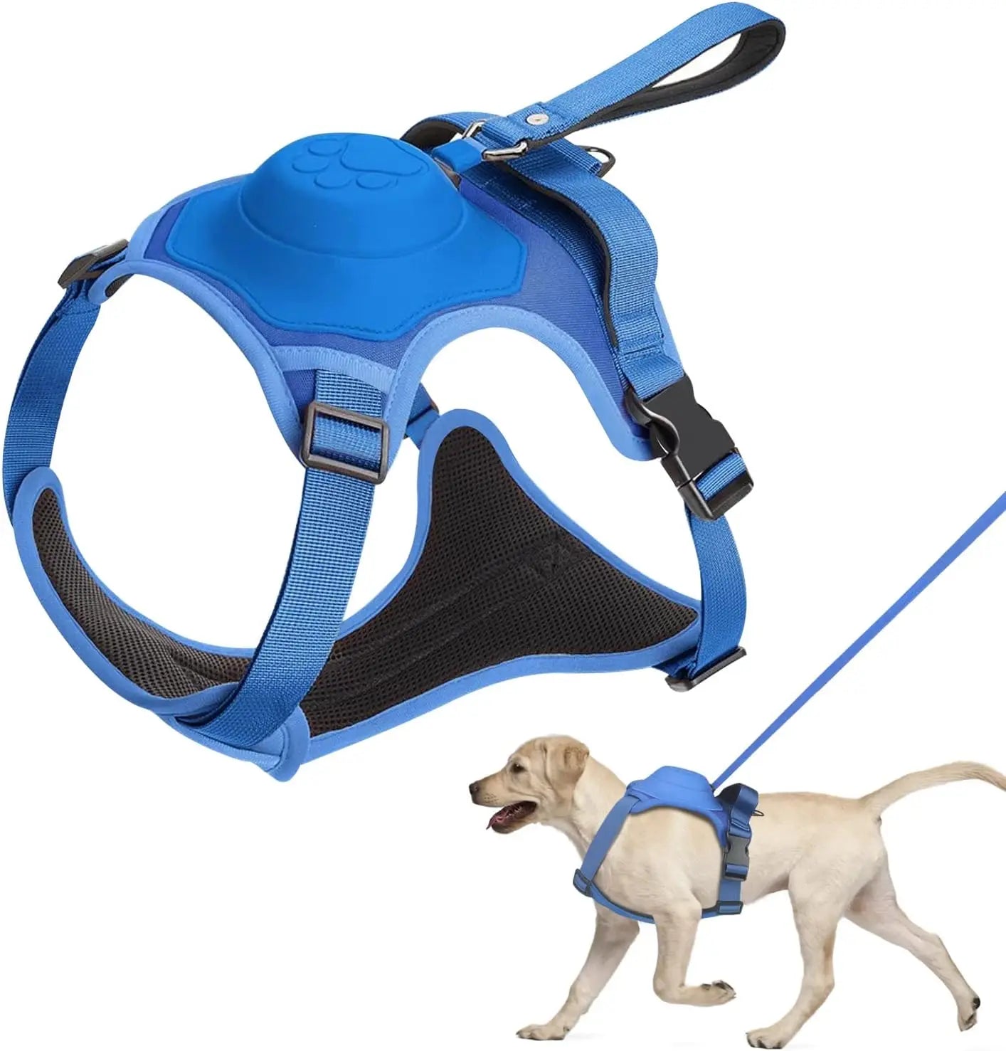 Retractable Dog Harness and Retractable Leash Set All-in-One.